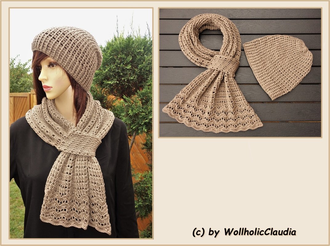 Häkelanleitung Set Schal + Mütze "Herbstzeit"