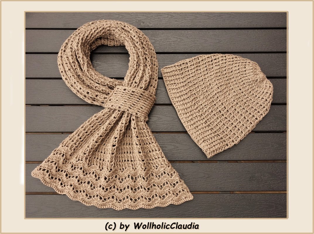 Häkelanleitung Set Schal + Mütze "Herbstzeit" - Bild 2