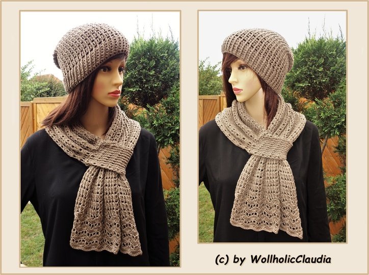 Häkelanleitung Set Schal + Mütze "Herbstzeit"