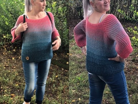 Häkelanleitung Pulli "Blue Pearl" - OVERSIZE