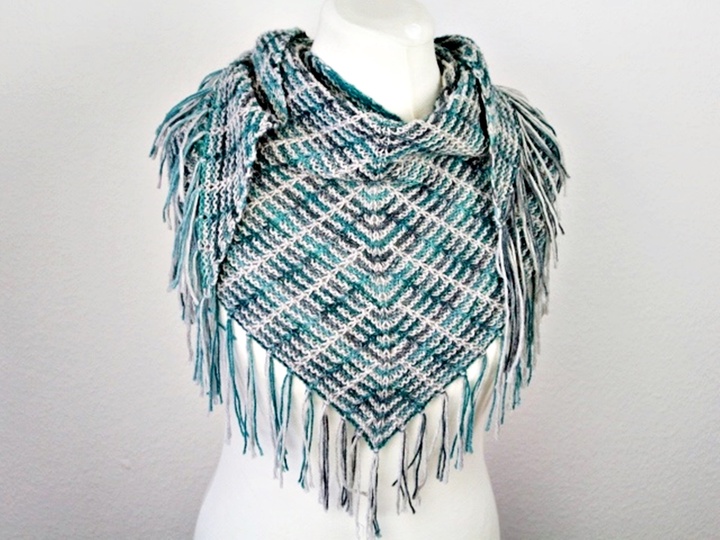 Knitting Pattern PDF Poncho Shawl Easy – Modern Triangle Shawl for Beginner