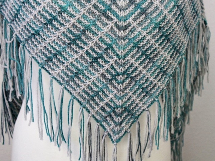 Knitting Pattern PDF Poncho Shawl Easy – Modern Triangle Shawl for Beginner