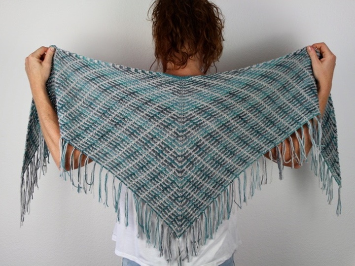 Knitting Pattern PDF Poncho Shawl Easy – Modern Triangle Shawl for Beginner