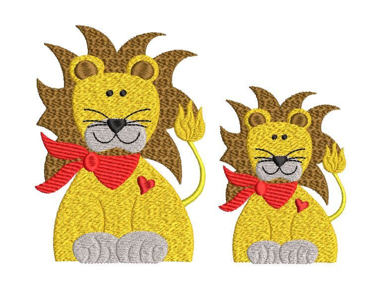 Stickdatei Löwe Vollstick 4er SET