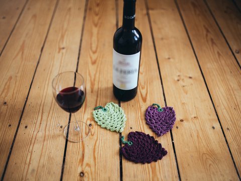Häkelanleitung Untersetzer Traubenhenkel