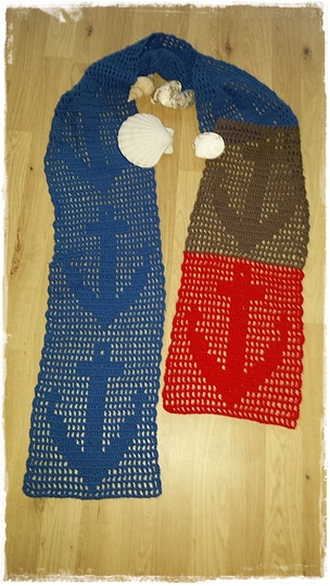 Schal mit Ankermuster "Norderney"