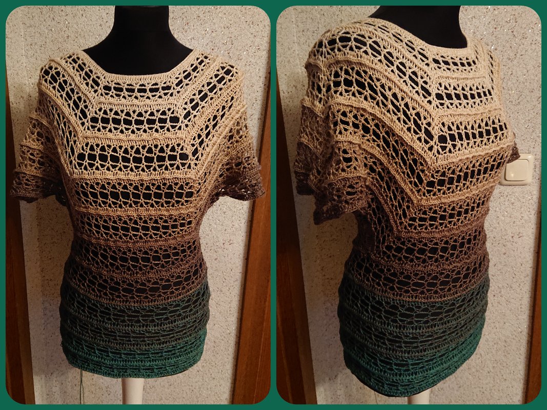 Tunika Leandra häkeln Häkeltunika T-Shirt Häkelshirt Oberteil