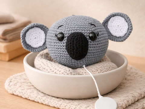 Häkelanleitung Koala Spieluhr, Babyspielzeug häkeln