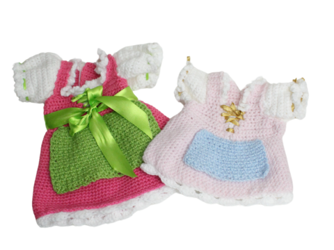 Dirndl Resi, Häkelanleitung für Puppenkleidung, Größe 30 cm, 38 cm, 43 cm, 48 cm, Oktoberfest