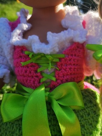Dirndl Resi, crochet pattern for doll clothes, size 12 inch, 14 inch, 16 inch, 18 inch, Oktoberfest