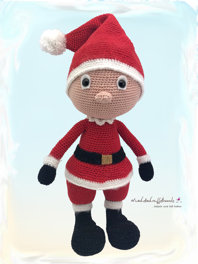 Häkelanleitung Kuschelschnuffelbande Puppe Kleiner Weihnachtsmann Noel