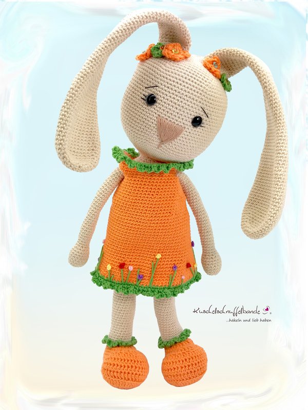 Häkelanleitung Kuschelschnuffelbande Hasenmädchen Möhrchen - Bild 2