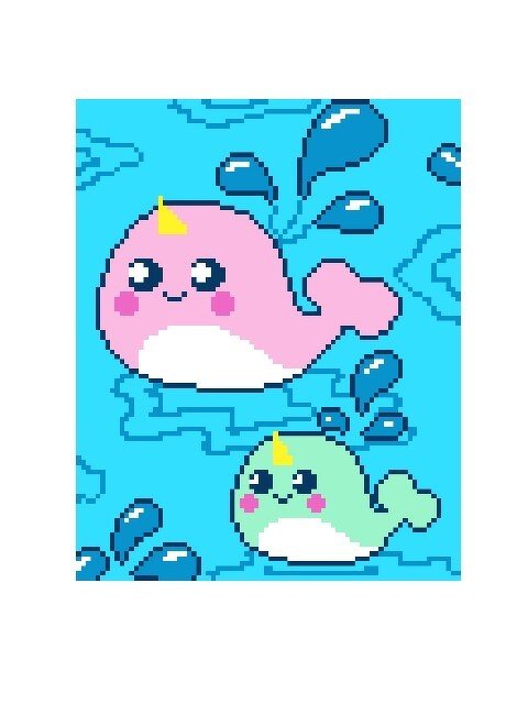 Häkelmuster * Unicorn Whales - EinHornWale * Grafik für Fm Decke