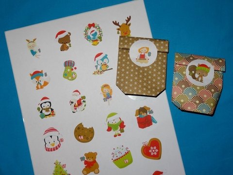 Druckvorlage Sticker Adventskalender Zahlen Aufkleber