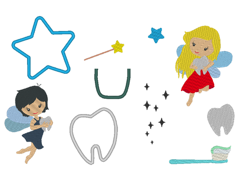 Zahnfee Zahn Stickdatei