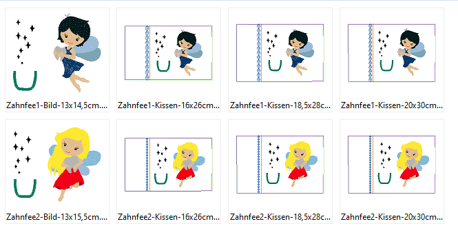 Zahnfee Kissen ITH Stickdatei - Bild 2