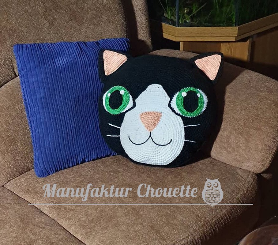 "Katze" Kissen Häkelanleitung - ausführlich und anfängergeeignet