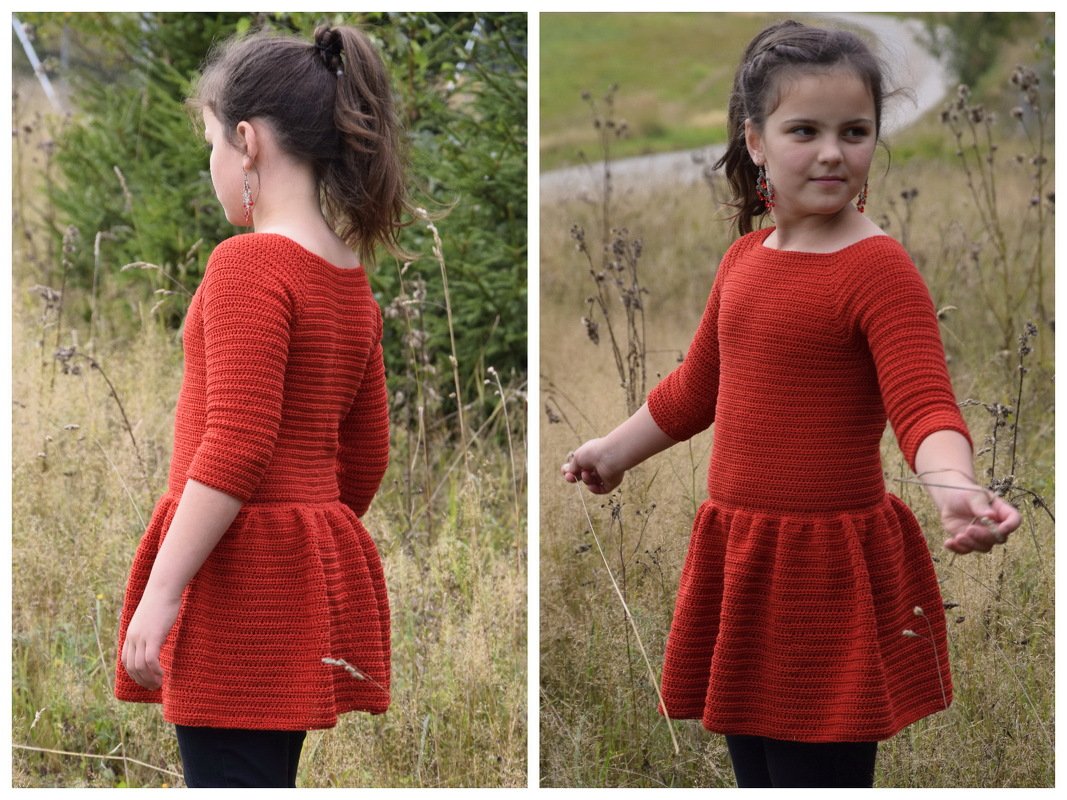 - GERDA - Basickleid häkeln alle Größen mit Größentabelle ab 74 Kleinkind bis 56 Damen Raglan, RVO, Freizeitkleid, Herbstkleid, Häkelkleid, Kleid - Bild 7