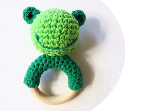 Häkelanleitung - Frosch Beißring & Rassel