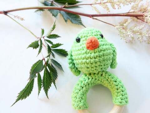 Häkelanleitung - Birdie Beißring & Rassel