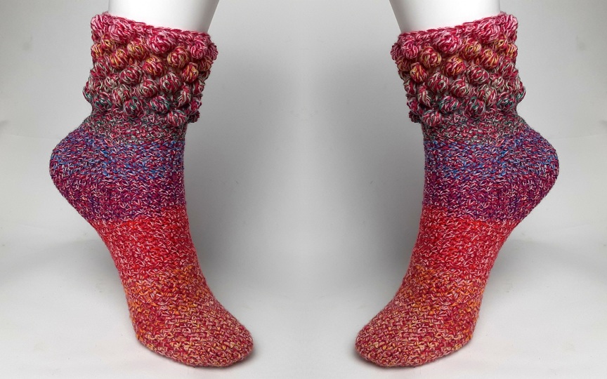"Die Häkelsocken", No1, Toe-Up, wie gestrickt, Gr-34-45