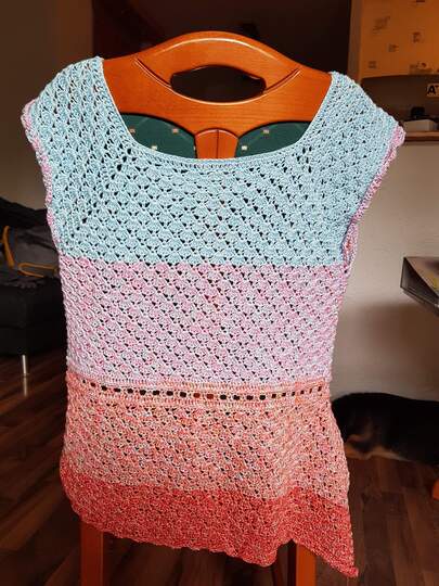 asymmetrische Tunika Betti häkeln Häkeltunika Oberteil Shirt