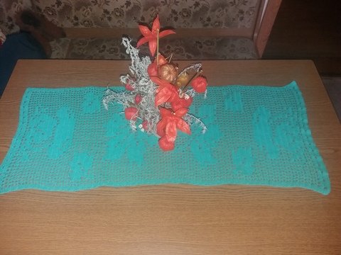 Tischläufer Herbst Blätter und Pilze Tischdecke