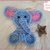 Blue Elephant/Elefant Applikation 15x16 cm - Deko, Applikation, Anhänger