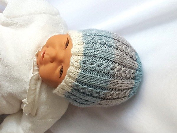 Strickanleitung Babymütze, Baby-Mütze, ca. 3 - 8 Monate