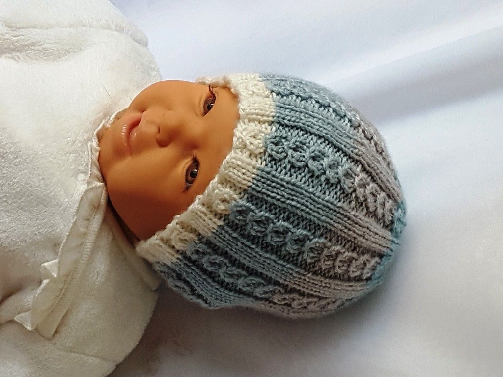 Strickanleitung Babymütze, Baby-Mütze, ca. 3 - 8 Monate