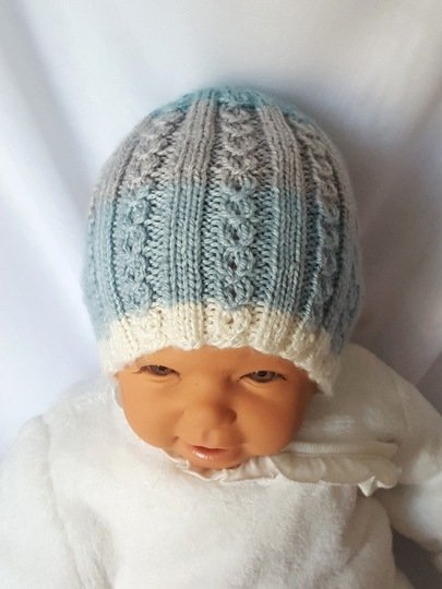 Strickanleitung Babymütze, Baby-Mütze, ca. 3 - 8 Monate  #266