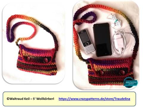 Häkelanleitung kleines Täschchen - Media-Täschchen