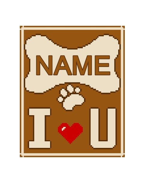 Häkelmuster * Hunde Knochen - mit NAME personalisiert * Grafik für Fm Decke - Bild 2