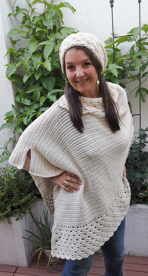 Poncho & Beanie Set "Carissima"