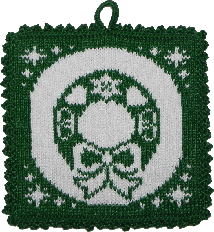 Weihnachten, Topflappen Weihnachtskranz mit Perlen (Perlen in 3 Farben), - Bild 2