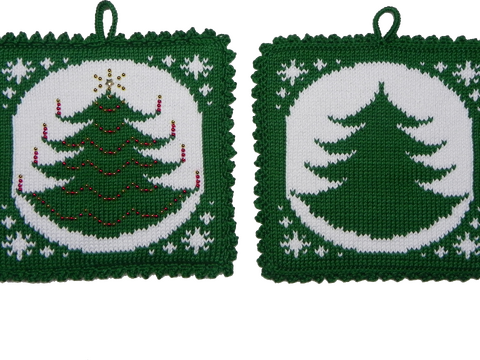 Tannenbaum, Topflappen Tannenbaum mit Perlen, Weihnachtsbaum, PDF-Anleitung