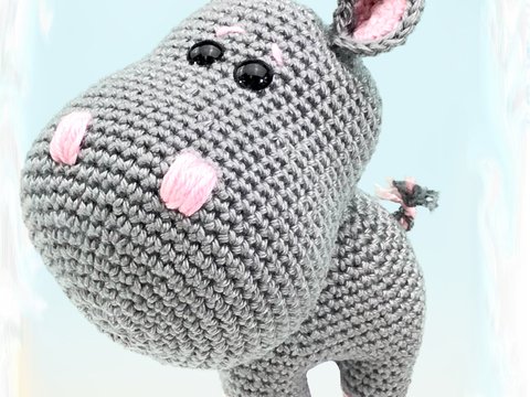 Häkelanleitung Kuschelschnuffelbande Mini Nilpferdchen Fine