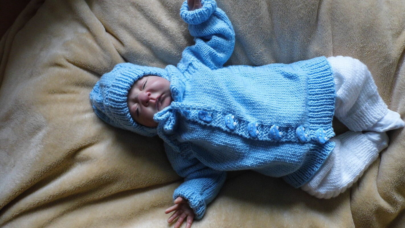 Strickanleitung Babyjacke mit Mütze Gr. 62/68 - Bild 2