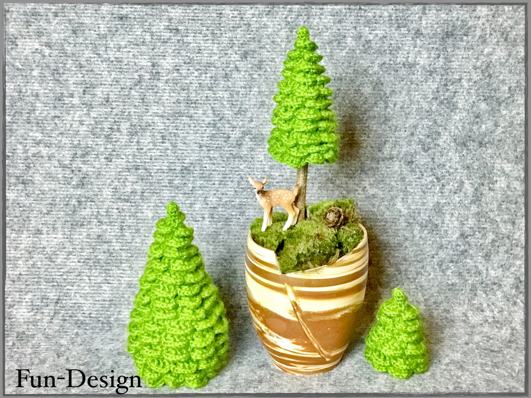 Tannenwäldchen - Bäume in 3 Größen und 3 Varianten, Häkelanleitung