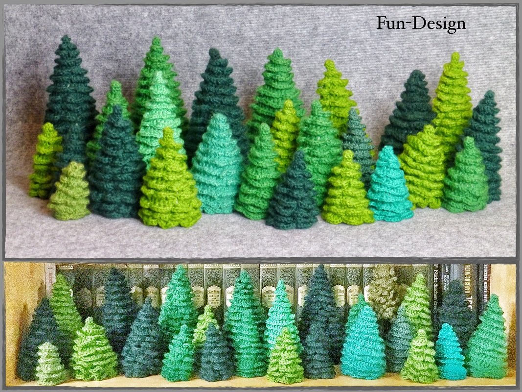 Tannenwäldchen - Bäume in 3 Größen und 3 Varianten, Häkelanleitung - Bild 2