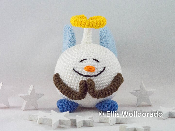 Schnee-Engel Benedikt, Amigurumi, Häkelanleitung