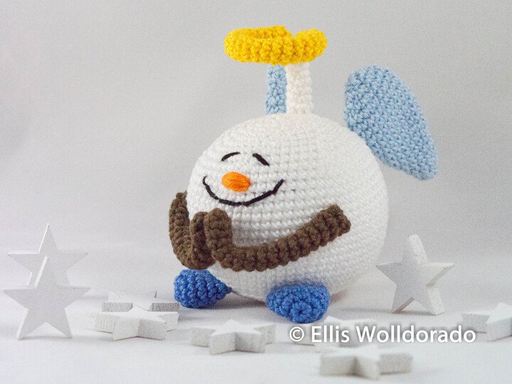 Schnee-Engel Benedikt, Amigurumi, Häkelanleitung
