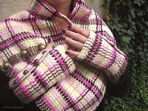 Halswärmer und Stulpen „Tartan“, Set im Schottenkaro, Pulswärmer, Seelenwärmer