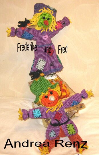 Vogelscheue Paar Strohpuppe Mann und Frau Amiigurumi Puppe häkeln Häkelanleitung Anleitung DIY