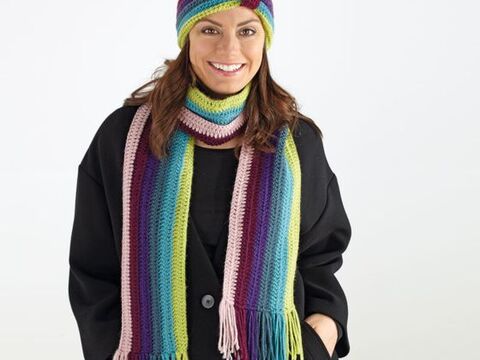 Häkelanleitung Stirnband mit Schal "Sporty" 760050