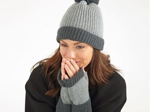 Strickanleitung Damenmütze mit Armstulpen "Ideal" 760048