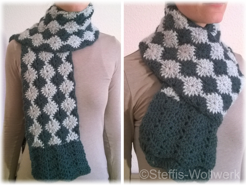 Häkelanleitung Schal "Raute" unisex