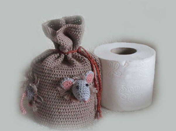 Toilet paper roll cover "Bag with Mice "