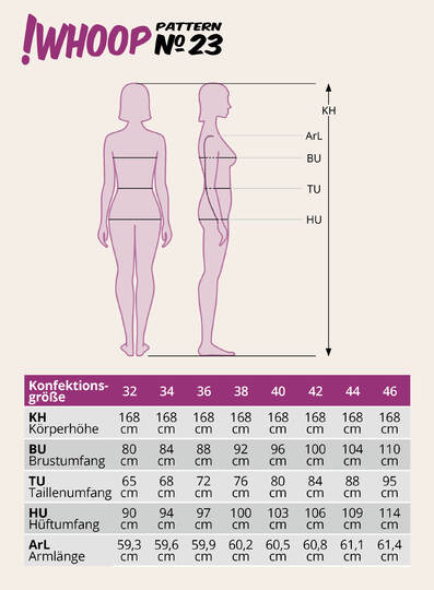 !Whoop No 23 Kleid Schnittmuster & Nähanleitung 32-46