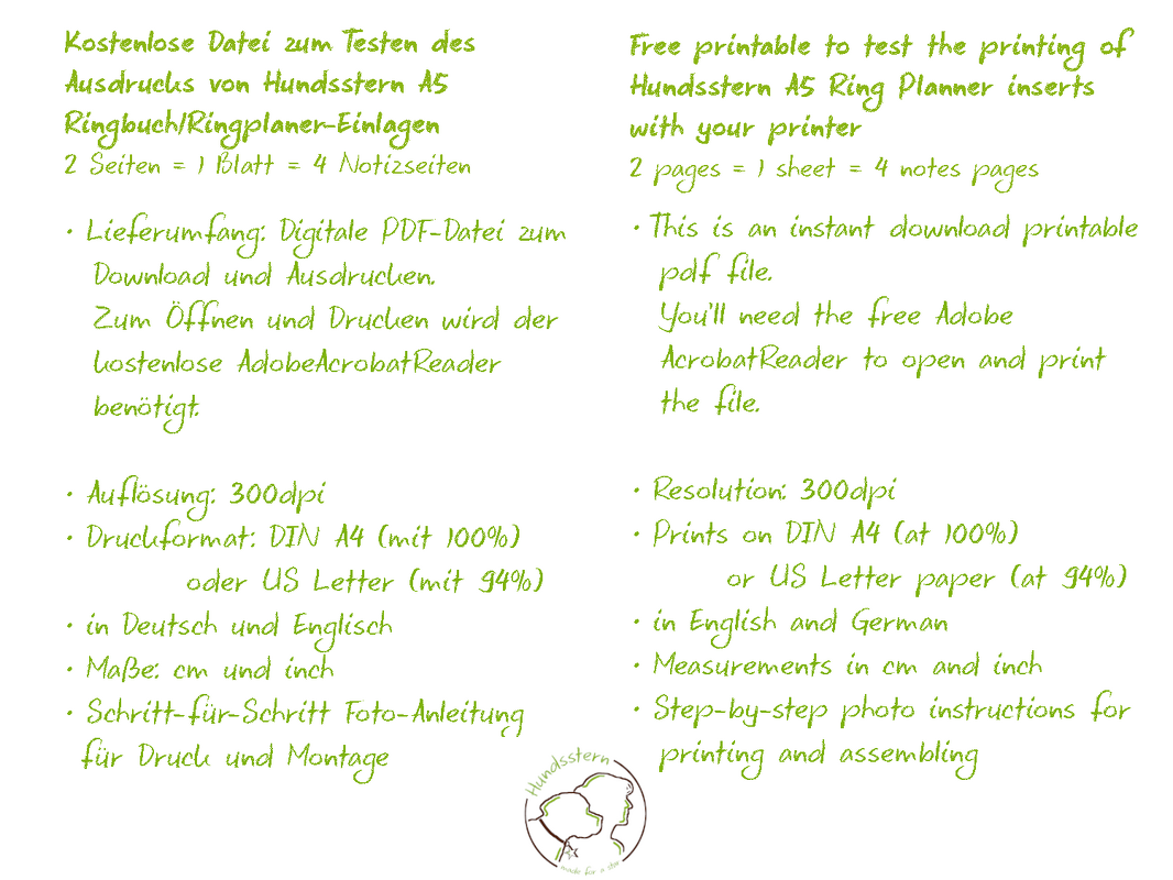 Notes A5 inserts ring planners Dogs Test A5N2235 - Image 4